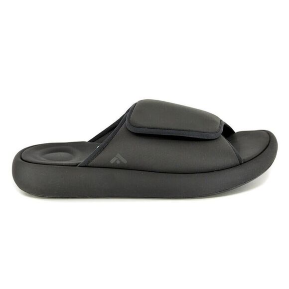New Fitflop Womens Iqushion City Adjustable Water-Resistant Slides in Black 10 - Picture 3 of 6